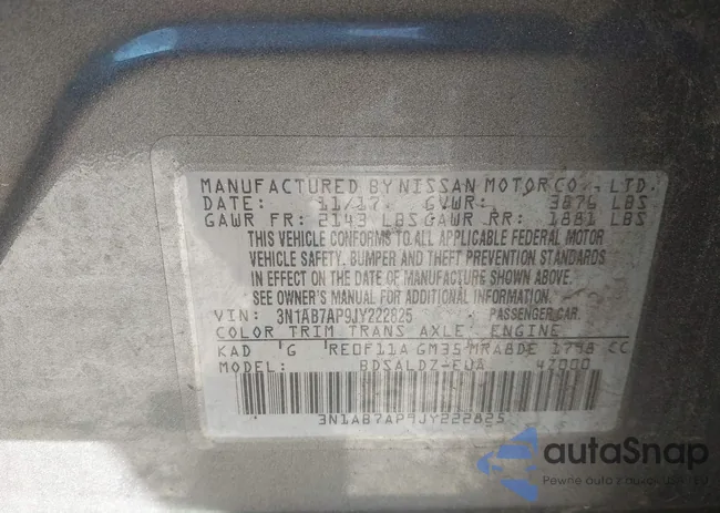 3N1AB7AP9JY222825: 43345531