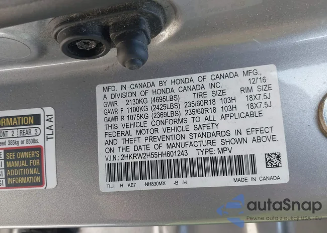 2HKRW2H55HH601243: 43345541