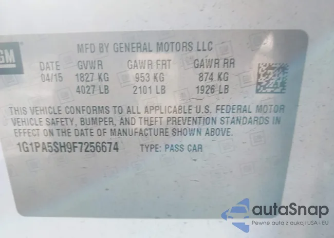 1G1PA5SH9F7256674: 43345667