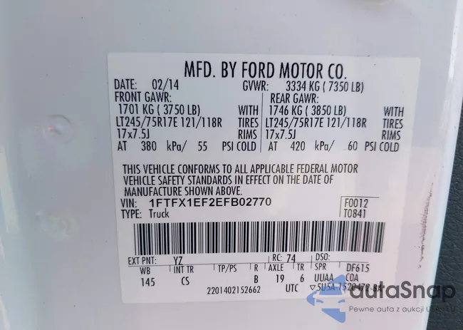 1FTFX1EF2EFB02770: 43345669