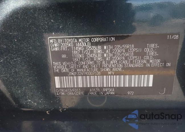 JTMZF32V19D007108: 43346724