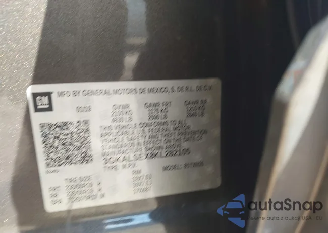 3GKALSEX8KL282105: 43346903