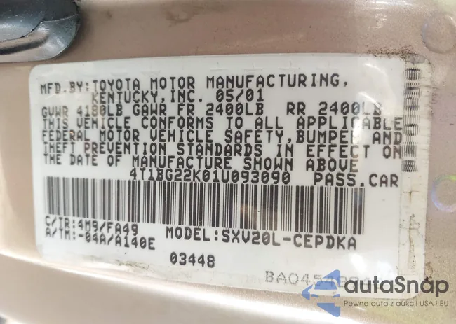 4T1BG22K01U093090: 43347083