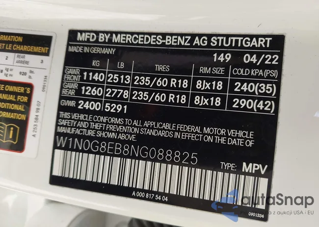 W1N0G8EB8NG088825: 43346474