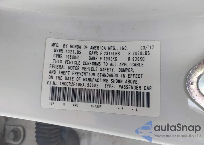 1HGCR2F16HA196502: 43346513