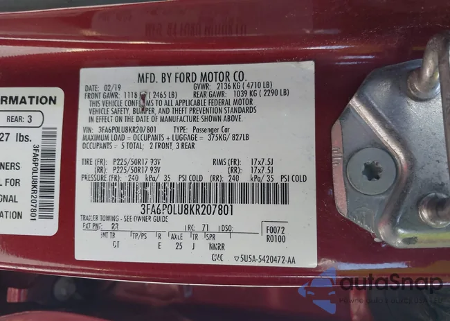 3FA6P0LU8KR207801: 43346574