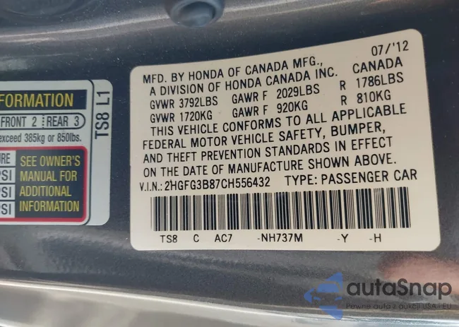 2HGFG3B87CH556432: 43347739