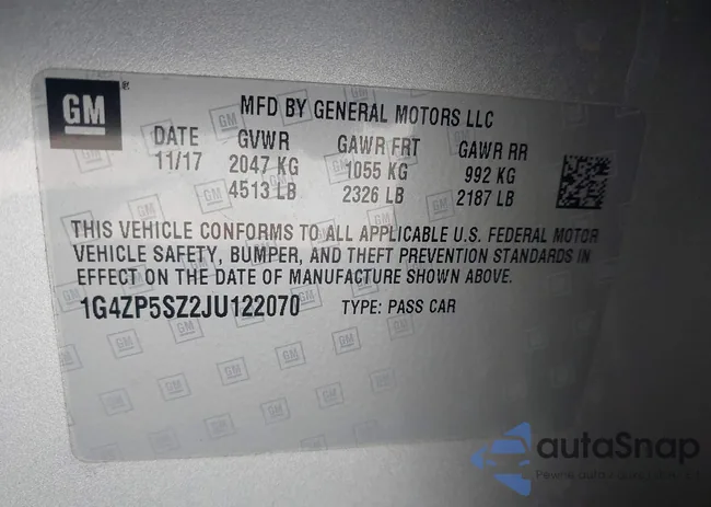 1G4ZP5SZ2JU122070: 43347762