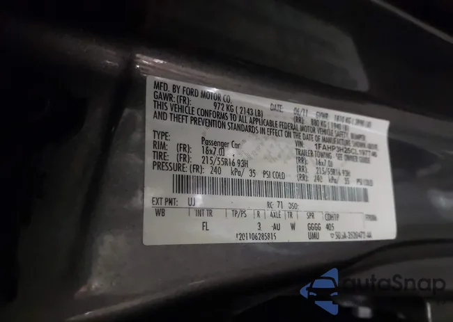 1FAHP3H25CL197746: 43347763