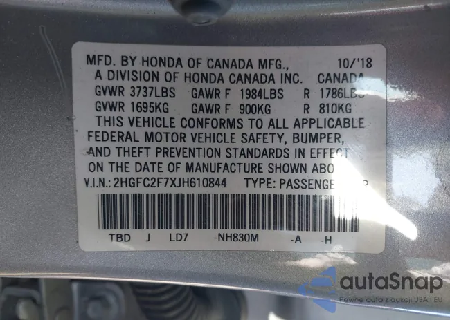 2HGFC2F7XJH610844: 43347764