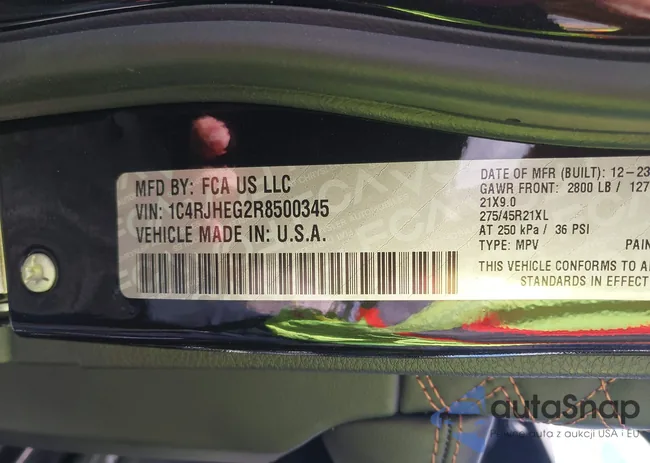 1C4RJHEG2R8500345: 43347818