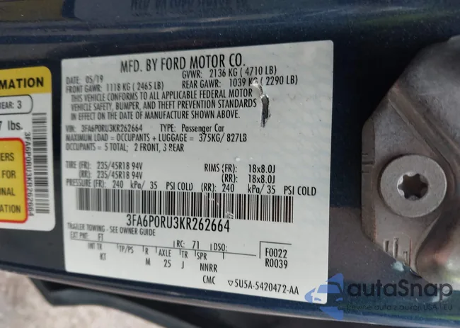 3FA6P0RU3KR262664: 43347913