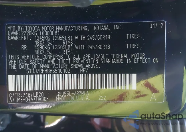 5TDJZRFH8HS510102: 43347986