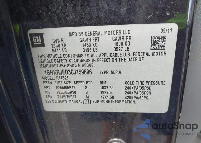 1GNKRJED3CJ159696: 43348006