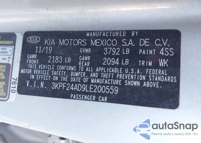 3KPF24AD9LE200559: 43348016