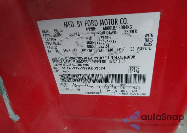 1FTRW12W97KB03574: 43348021