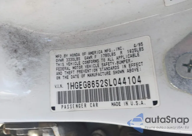 1HGEG8652SL044104: 43348283