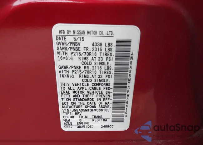 JN8AS5MT3FW666103: 43347299