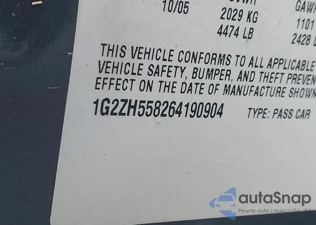 1G2ZH558264190904: 43347545