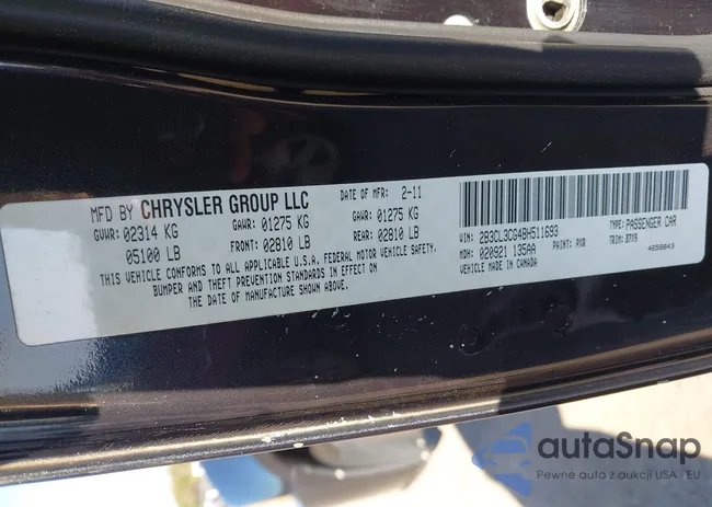 2B3CL3CG4BH511693: 43348763