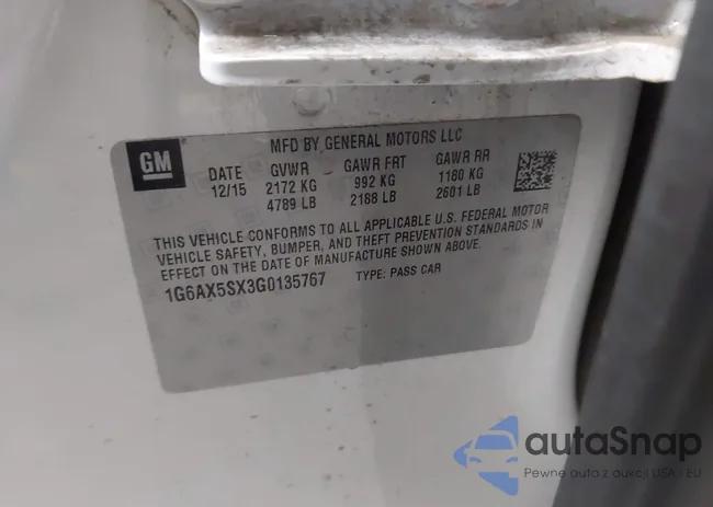 1G6AX5SX3G0135767: 43348818