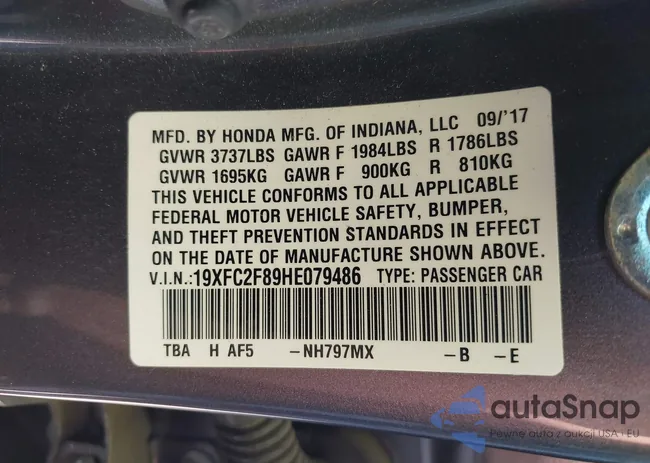 19XFC2F89HE079486: 43348912