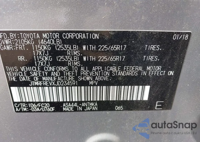 JTMRFREVXJD234591: 43348956