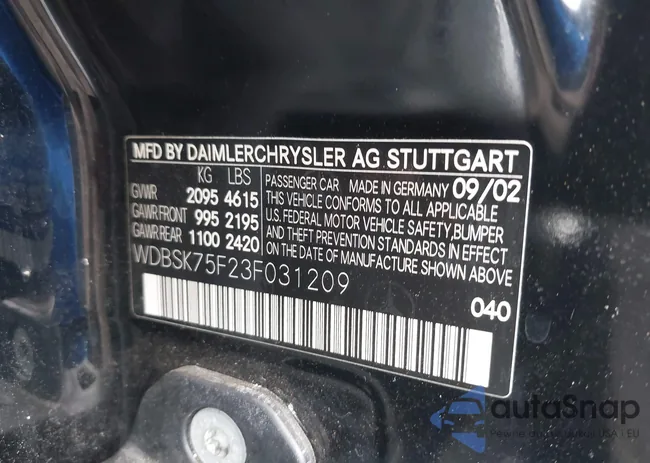 WDBSK75F23F031209: 43349013