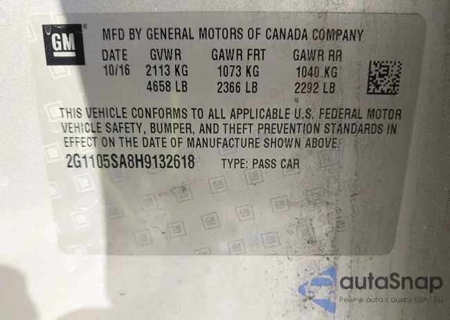 2G1105SA8H9132618: 43349104