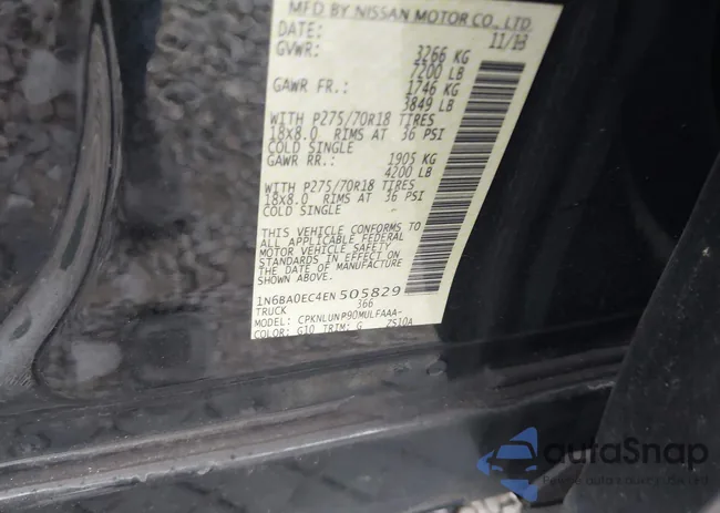 1N6BA0EC4EN505829: 43349125