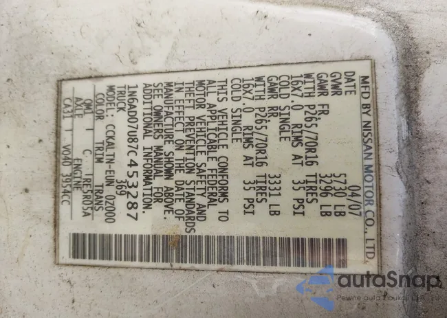 1N6AD07U87C453287: 43349165