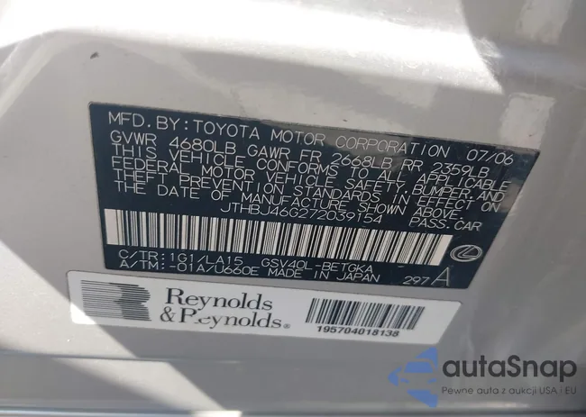 JTHBJ46G272039154: 43349195