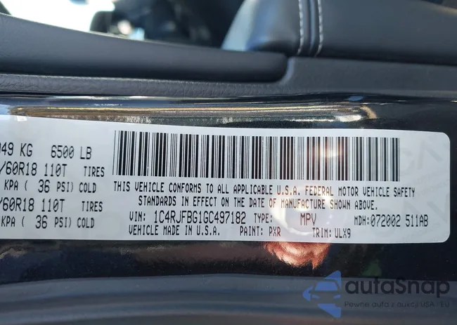 1C4RJFBG1GC497182: 43349243