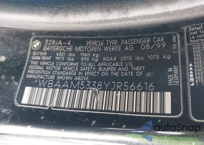 WBAAM5338YJR56616: 43348296