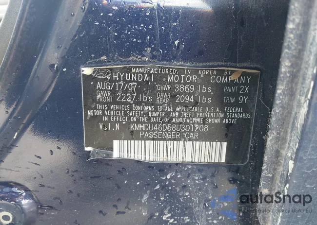 KMHDU46D58U301208: 43348552