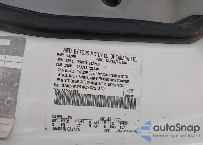 2MEFM75W5YX721320: 43349682