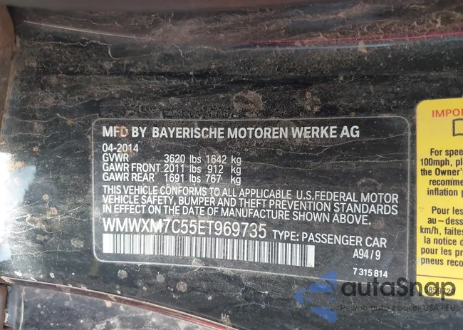 WMWXM7C55ET969735: 43349740