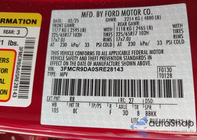 3FMCR9DA0SRE28143: 43349770