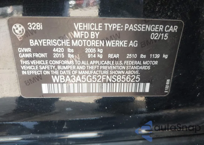 WBA3A5G52FNS85625: 43349783