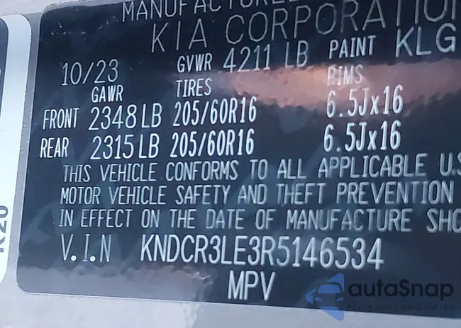 KNDCR3LE3R5146534: 43349865