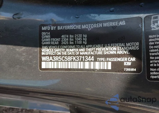 WBA3R5C58FK371344: 43350020