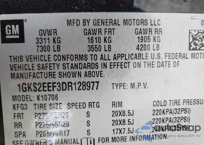 1GKS2EEF3DR128977: 43350260