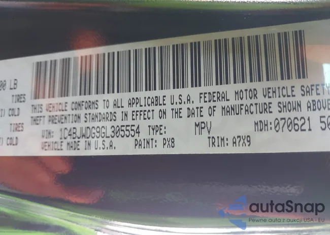 1C4BJWDG9GL305554: 43349335