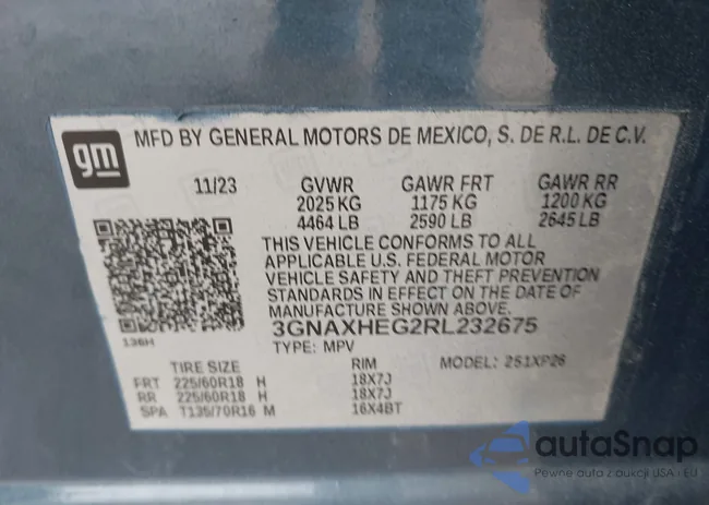 3GNAXHEG2RL232675: 43349473