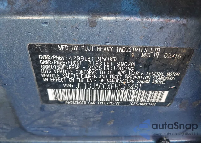 JF1GJAC6XFH012481: 43349561