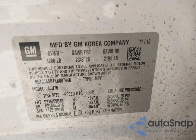 KL4CJASB1KB807448: 43349599