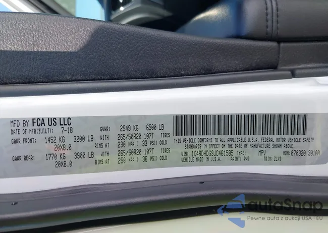 1C4RDHDG9JC461585: 43350695