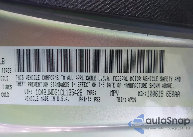 1C4BJWDG1CL135426: 43350720