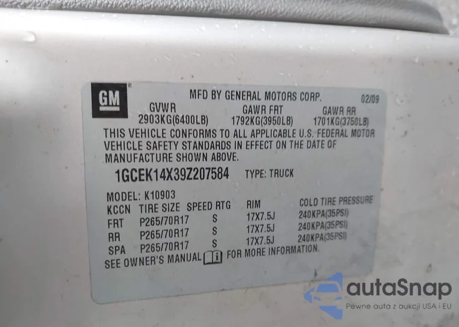 1GCEK14X39Z207584: 43350776