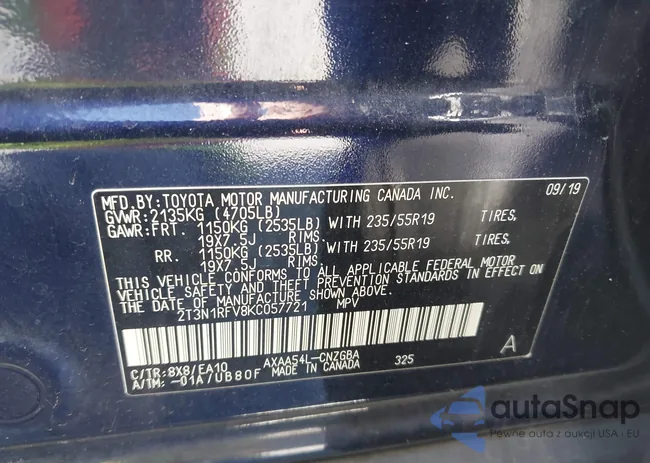 2T3N1RFV8KC057721: 43350813